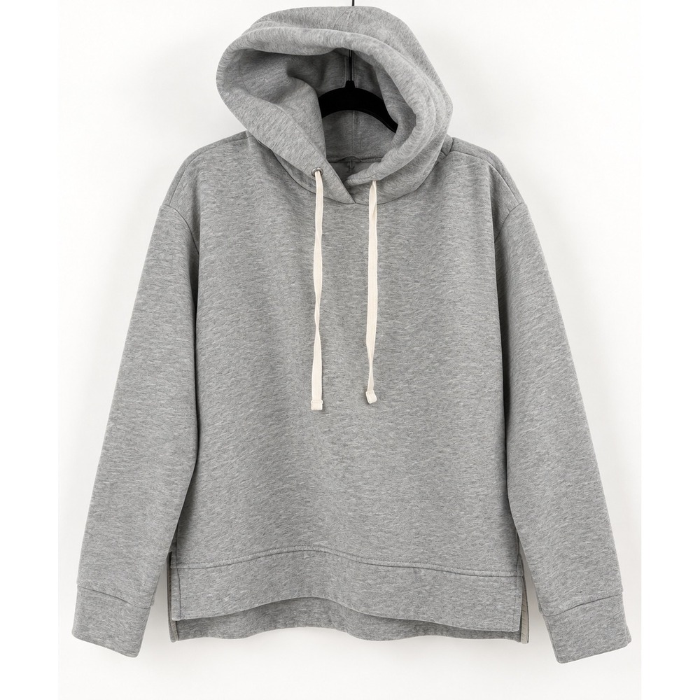 J Crew Hoodie Sweatshirt Women S Gray Boyfriend Pullover Preppy Coastal Hamptons